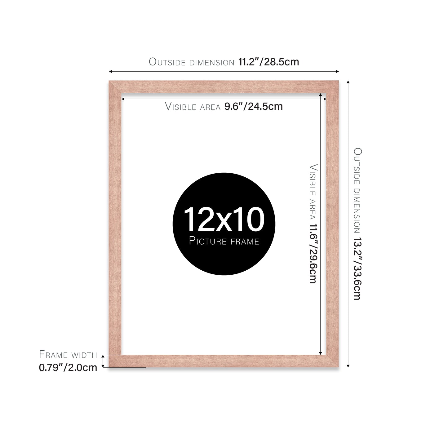 Rose Gold 12x10" affordable wholesale frames for wall art