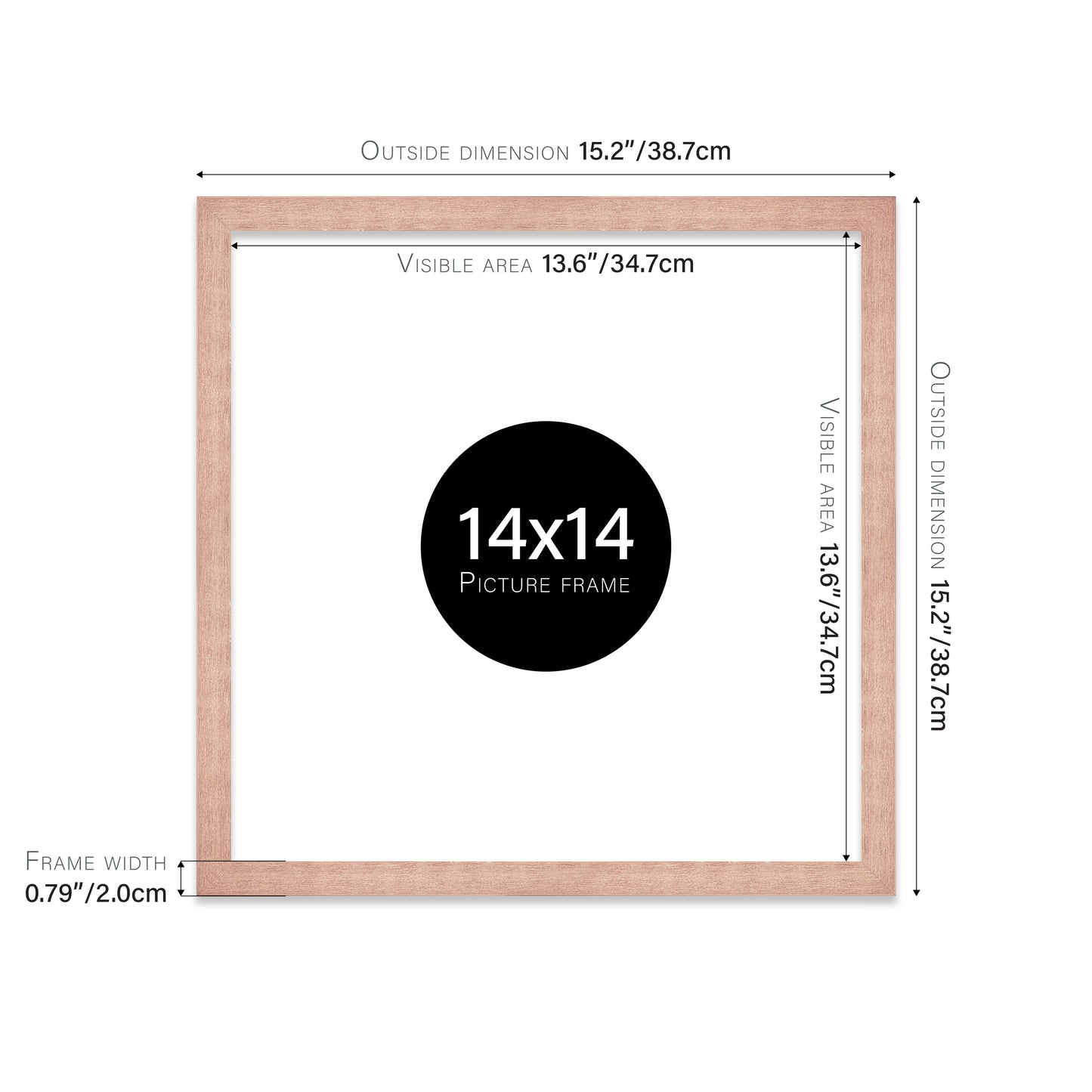 Rose Gold 14x14" bulk photo frames