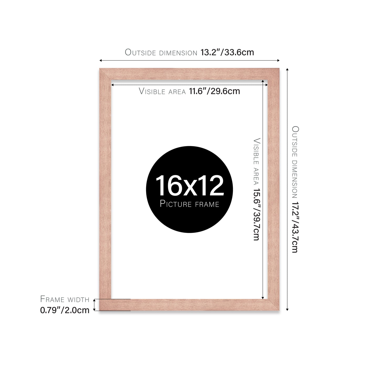 Rose Gold 16x12" wholesale picture frames