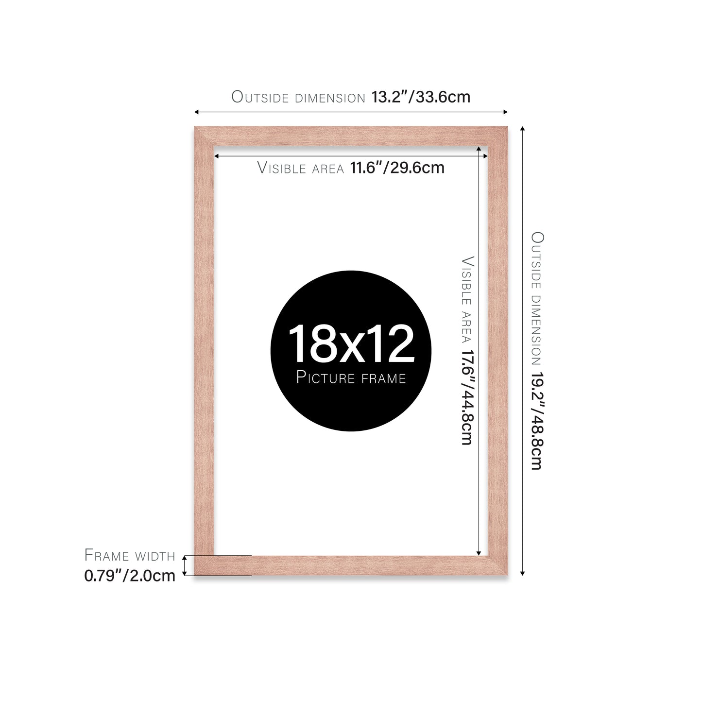 Rose Gold 18x12" Picture Frame b2b