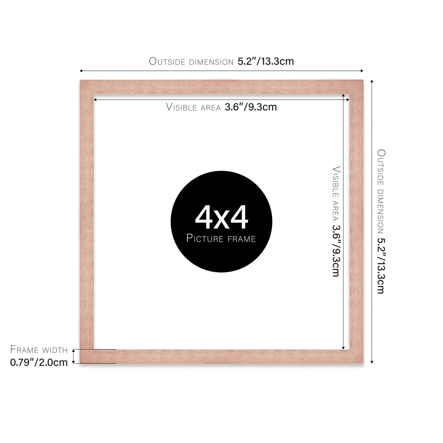 Rose Gold 4x4" modern photo frame for retailers