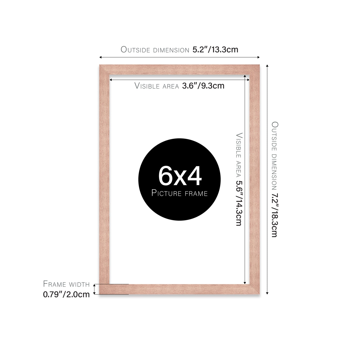 Rose Gold 6x4" picture frame for stores