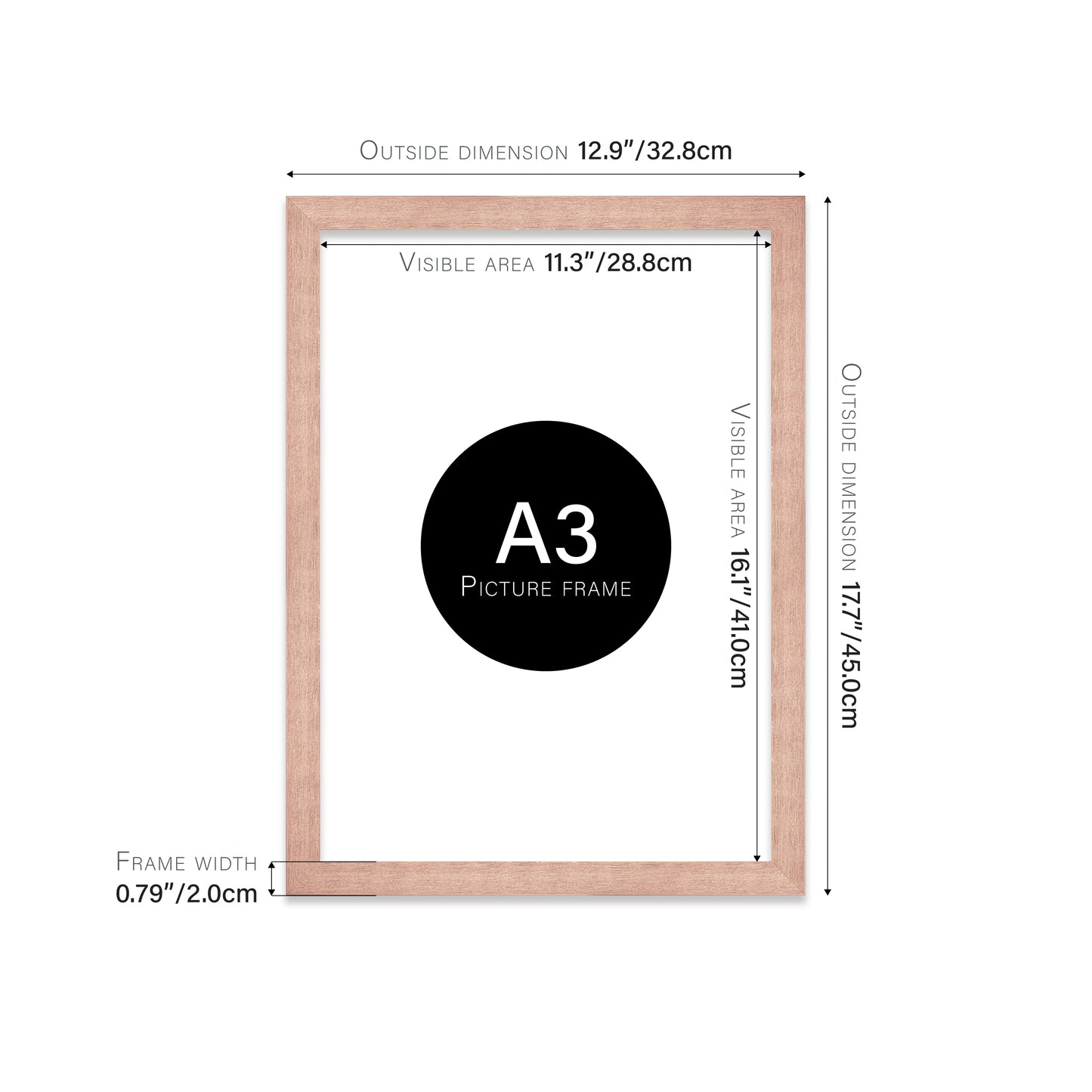Rose Gold A3 eco-friendly frame wholesale