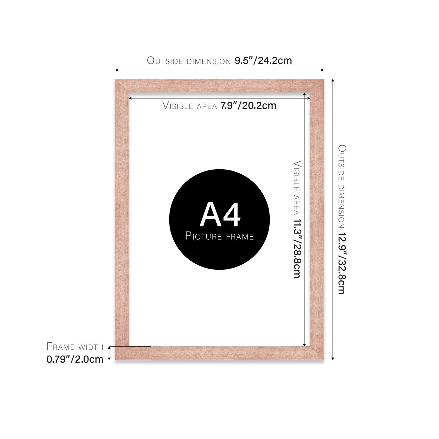 Rose Gold A4 certificate frame wholesale