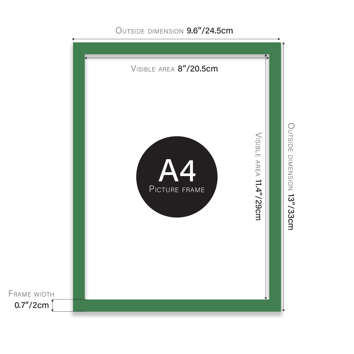 Green A4 certificate frame wholesale