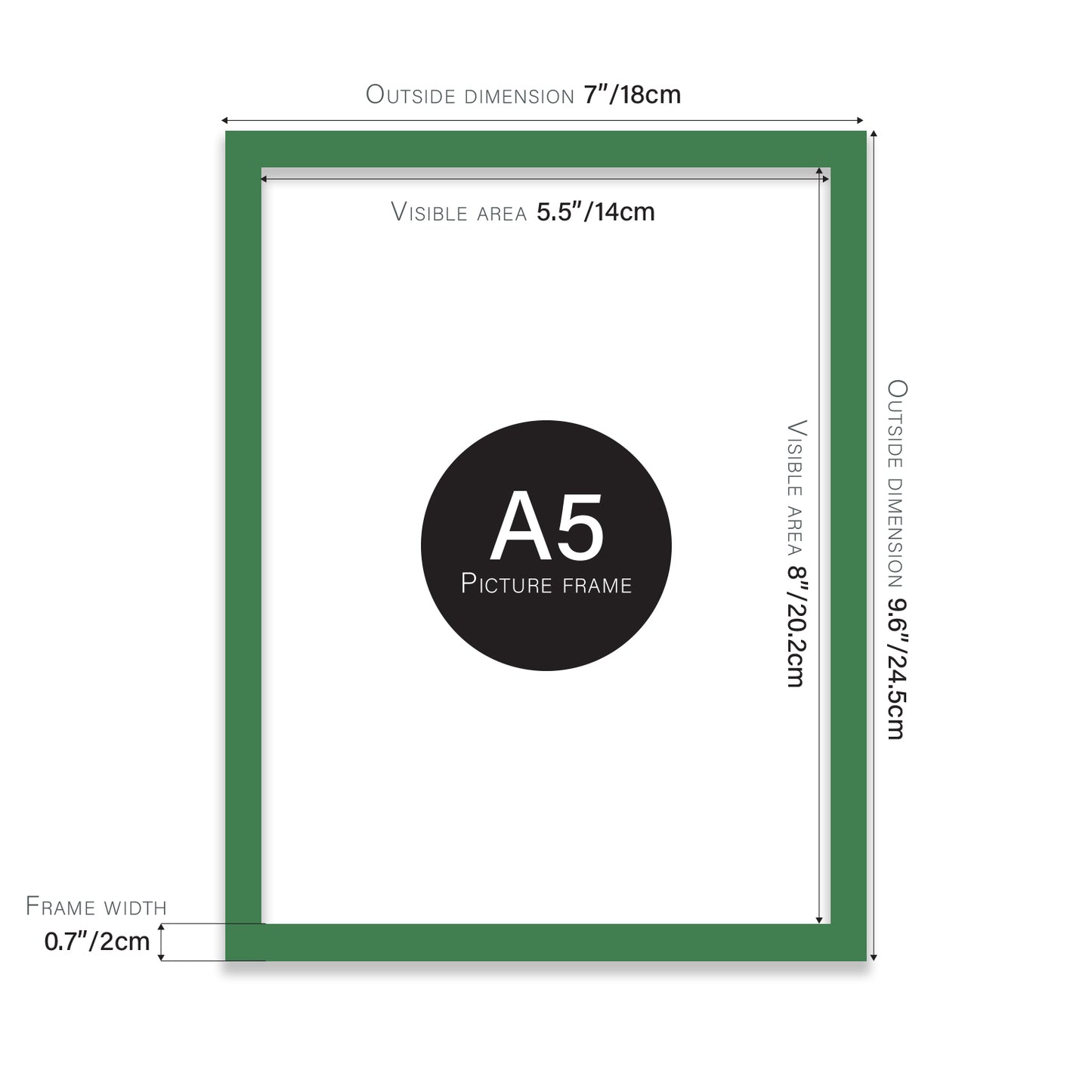 Green A5 bulk photo frames