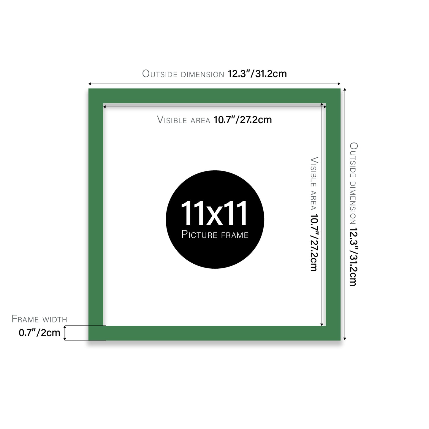 Green 11x11" trade photo frame distributor UK