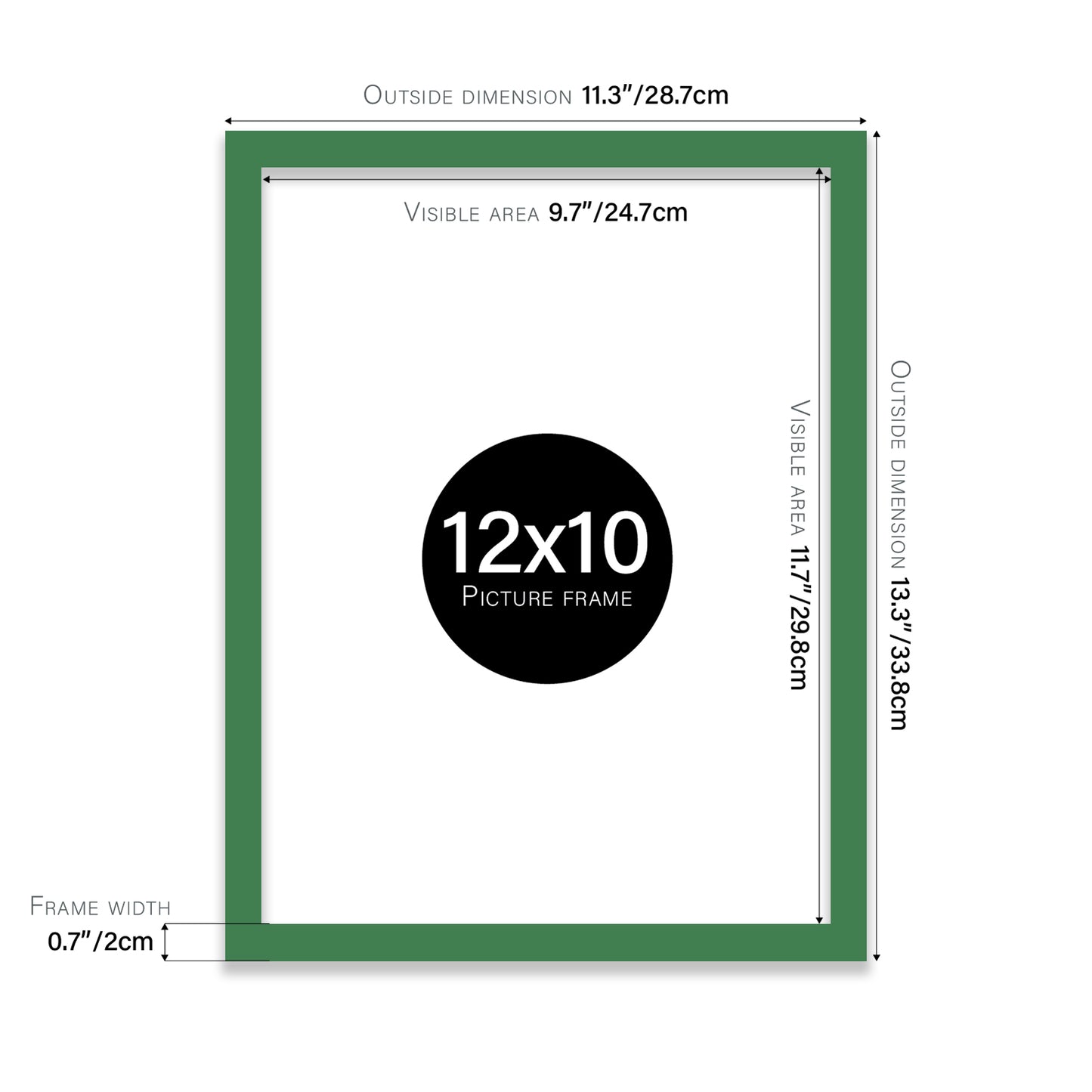 Green 12x10" affordable wholesale frames for wall art
