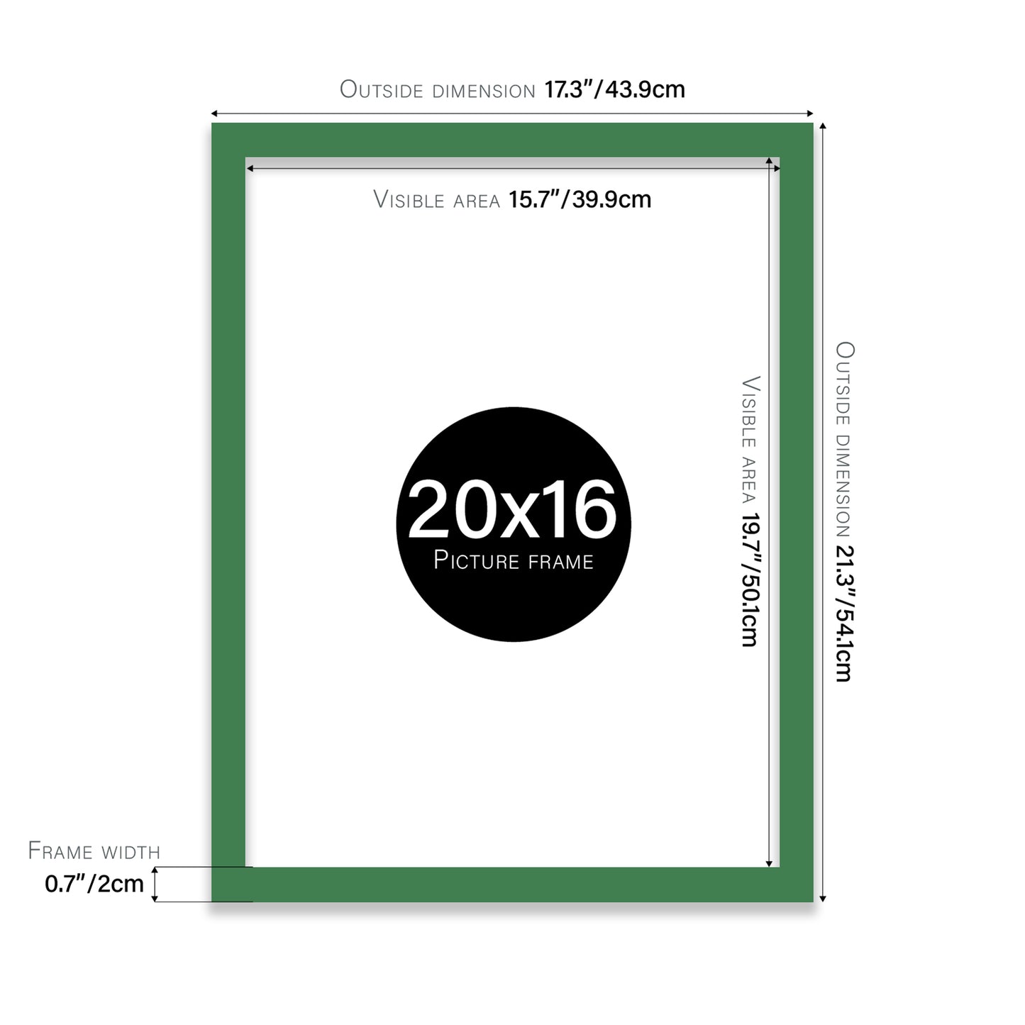 Green 20x16" bulk photo frames