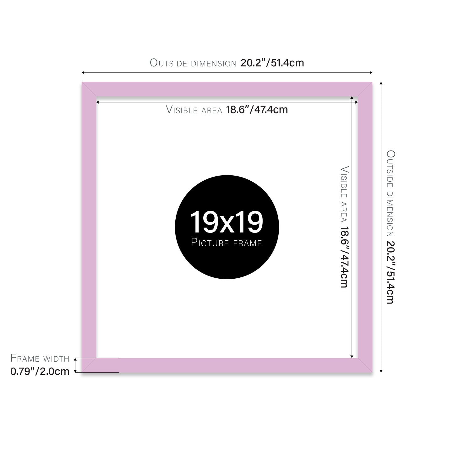 Lilac 19x19" Polcore frame bulk buy