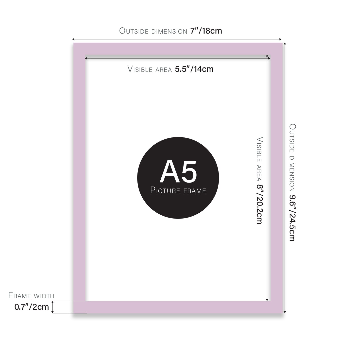 Lilac A5 bulk photo frames
