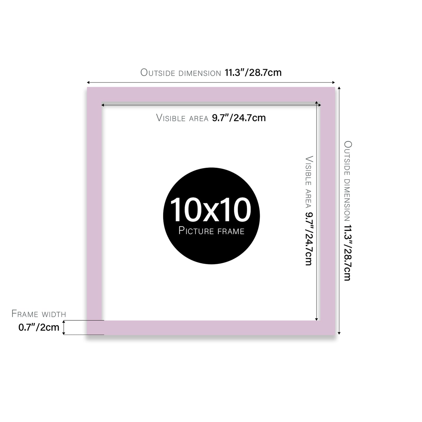 Lilac 10x10" picture frame direct from manufacturer