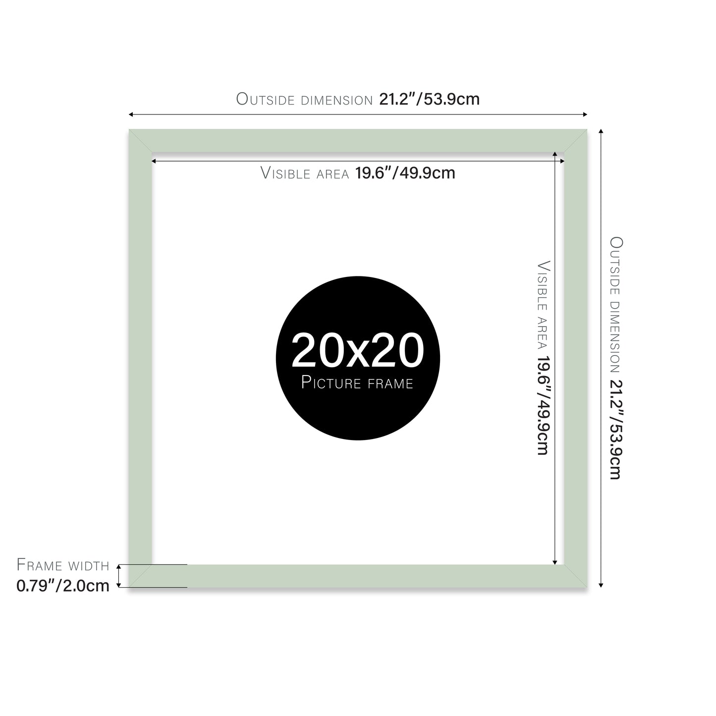 Mint 20x20" modern photo frame for retailers