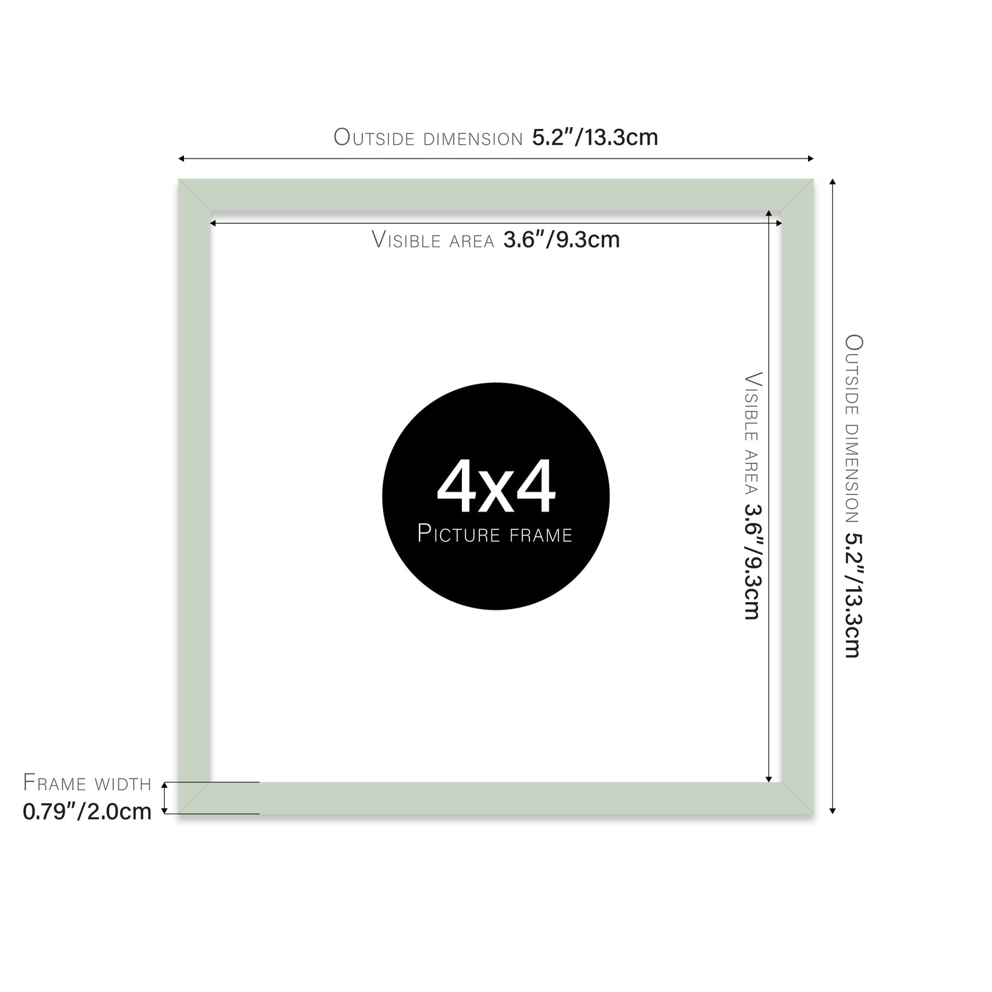 Mint 4x4" modern photo frame for retailers