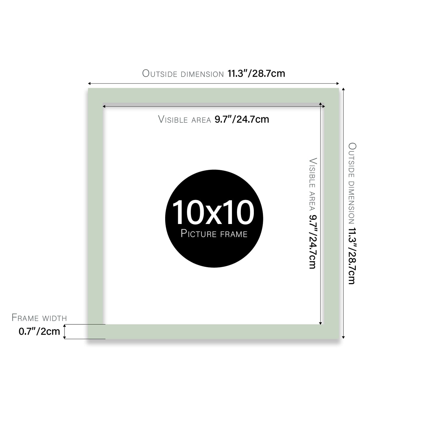 Mint 10x10" picture frame direct from manufacturer
