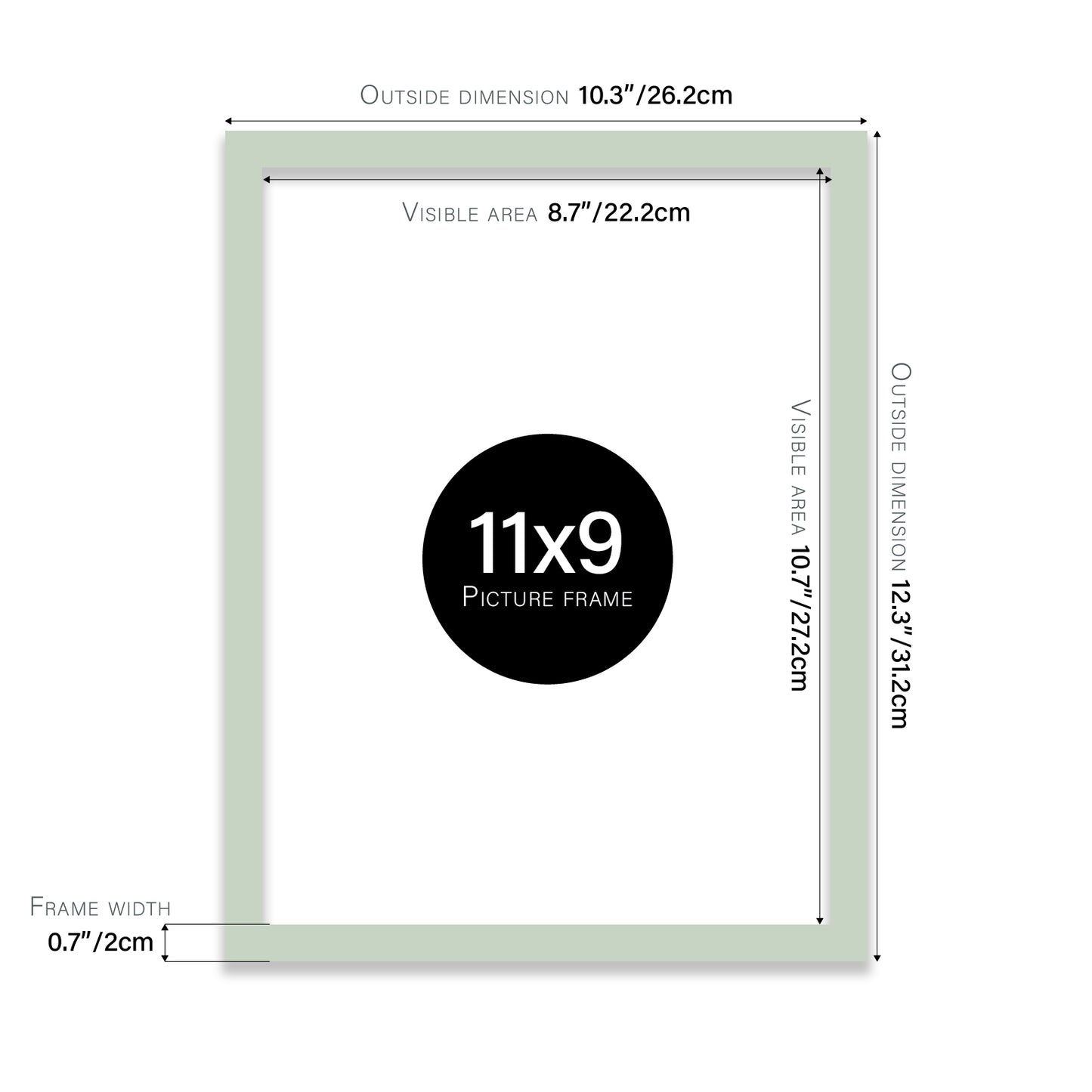 Mint 11x9" UK made picture frames