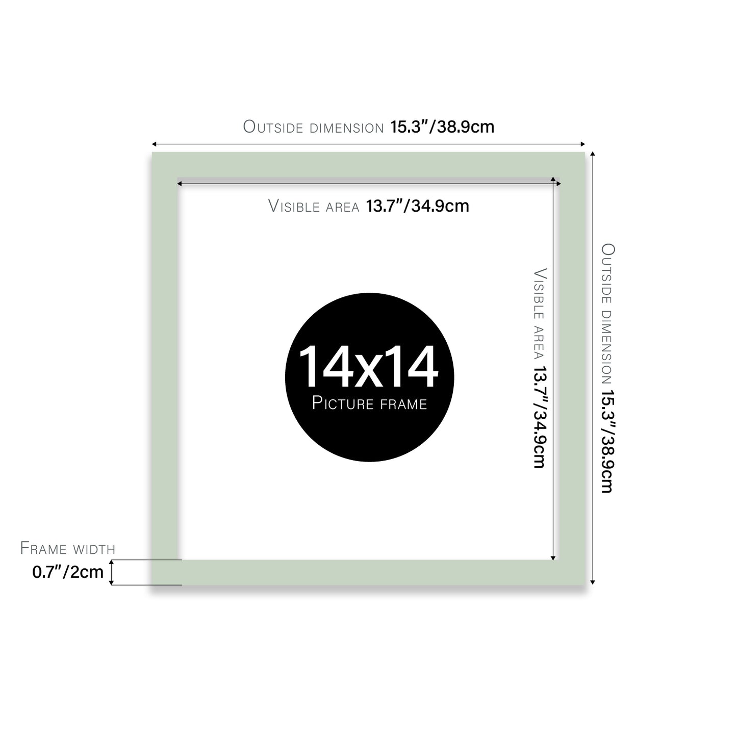 Mint 14x14" bulk photo frames