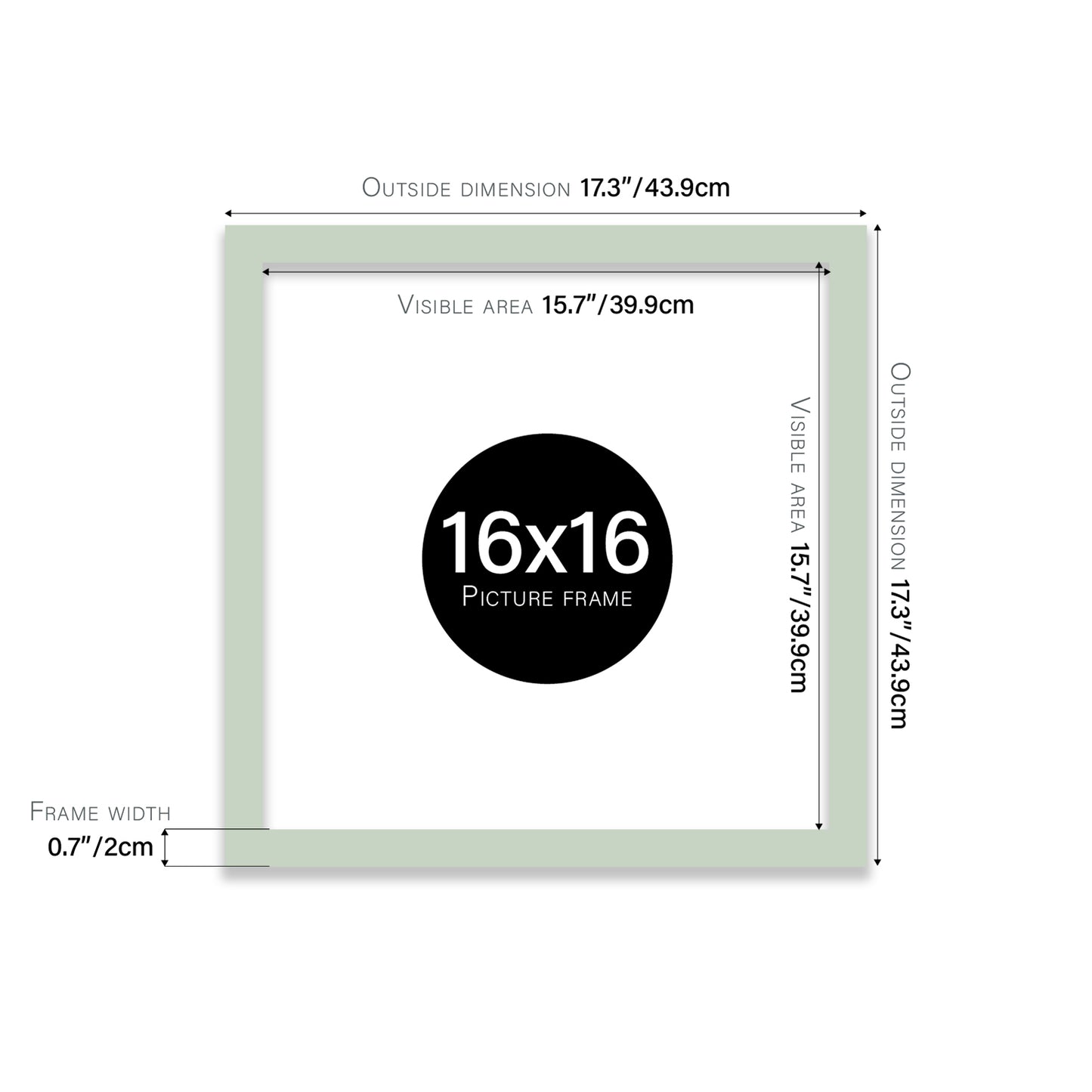 Mint 16x16" bulk photo frames