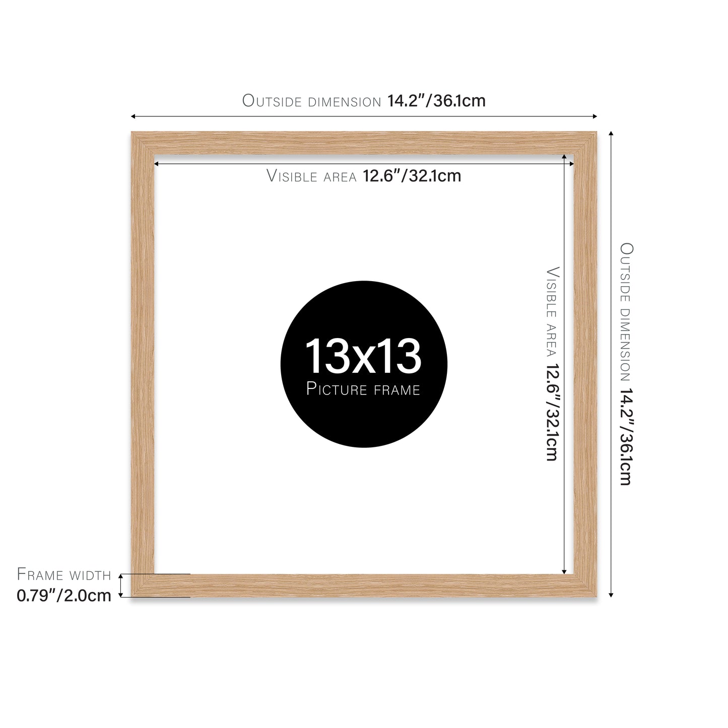 Oak 13x13" Picture Frame b2b
