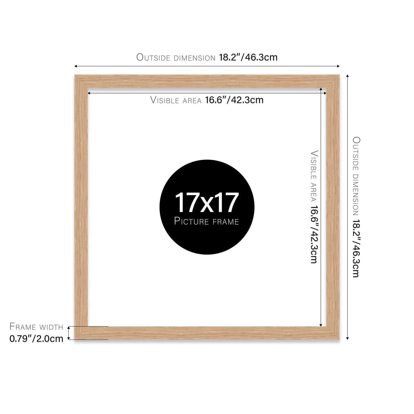 Oak 17x17" certificate frame wholesale