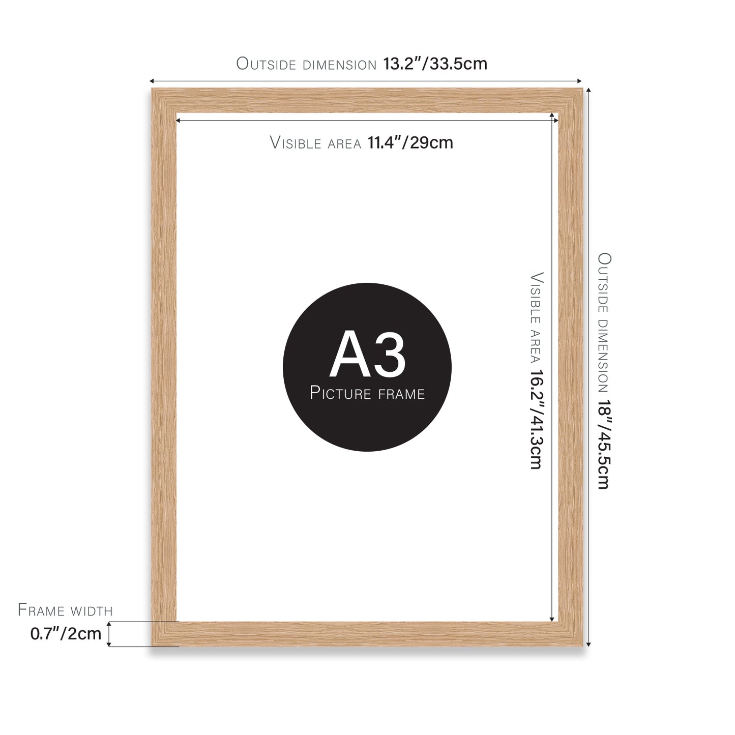 Oak A3 eco-friendly frame wholesale
