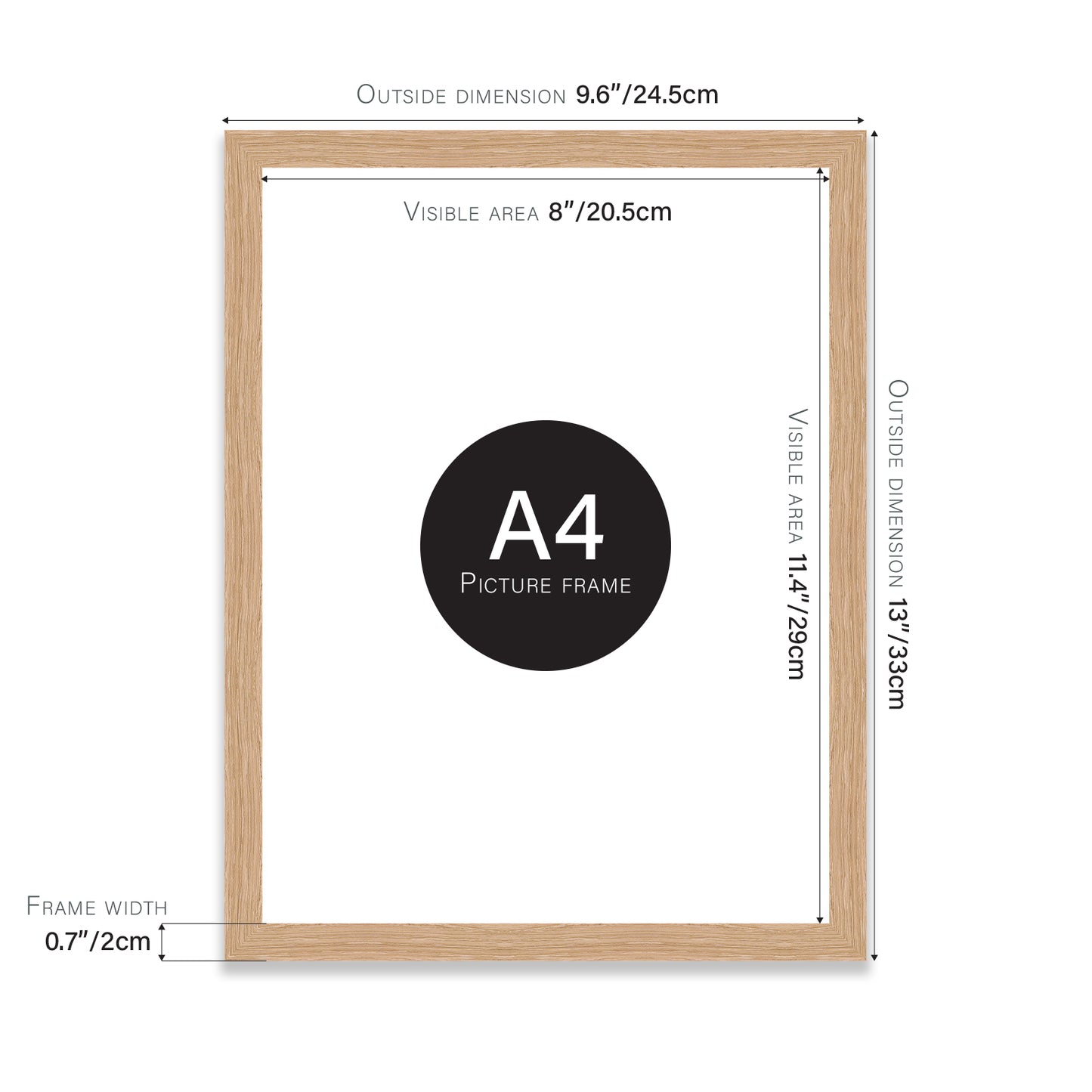 Oak A4 certificate frame wholesale