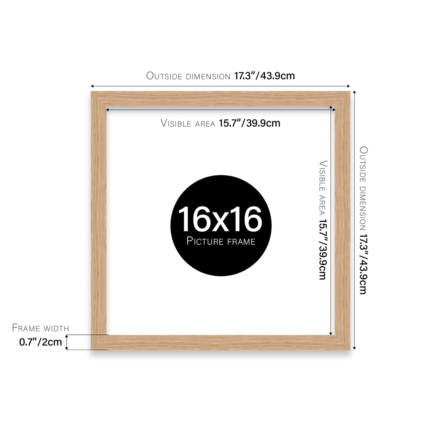 Oak 16x16" bulk photo frames