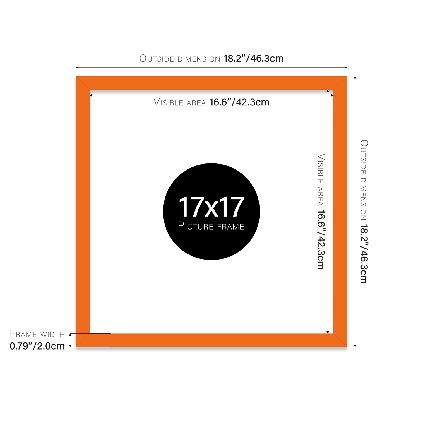 Orange 17x17" certificate frame wholesale