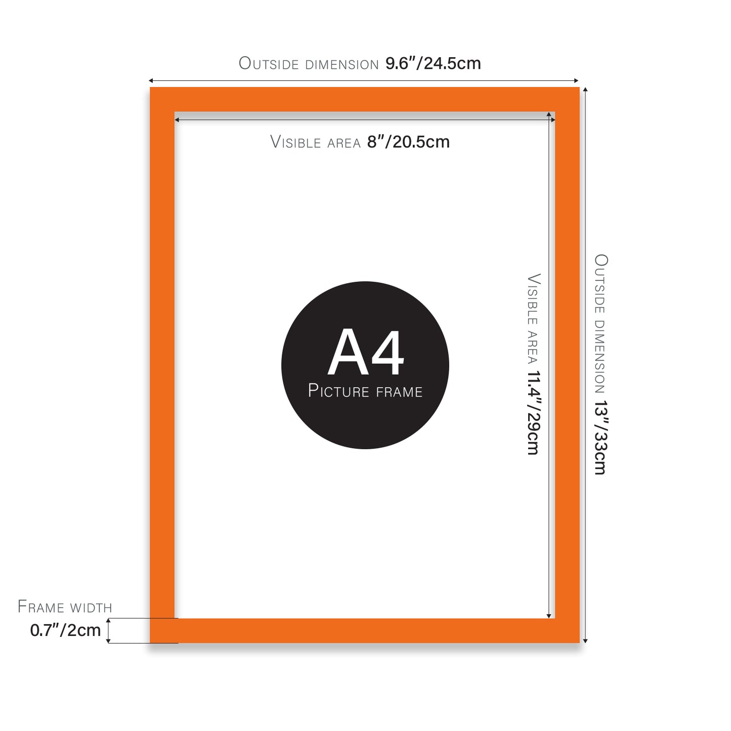 Orange A4 certificate frame wholesale