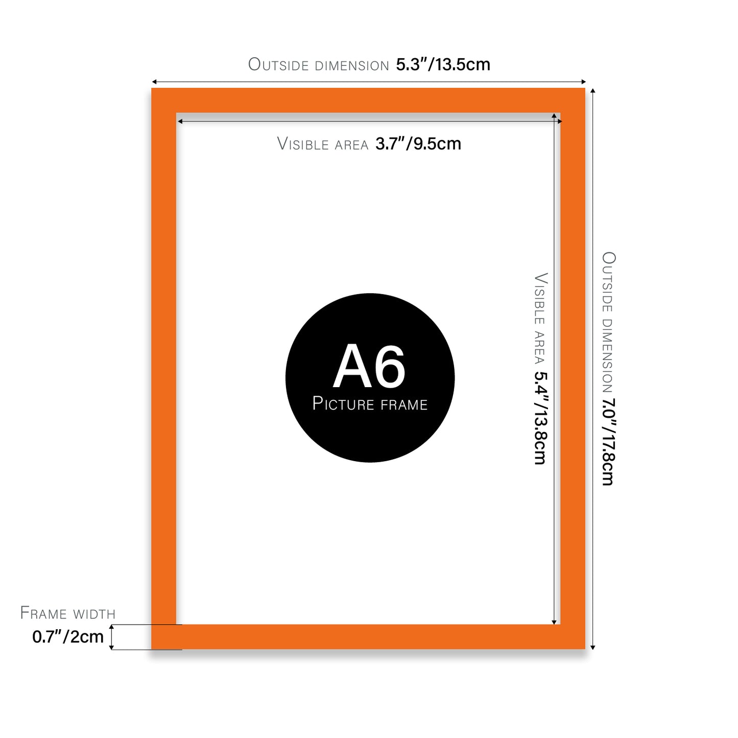 Orange A6 Picture Frame b2b
