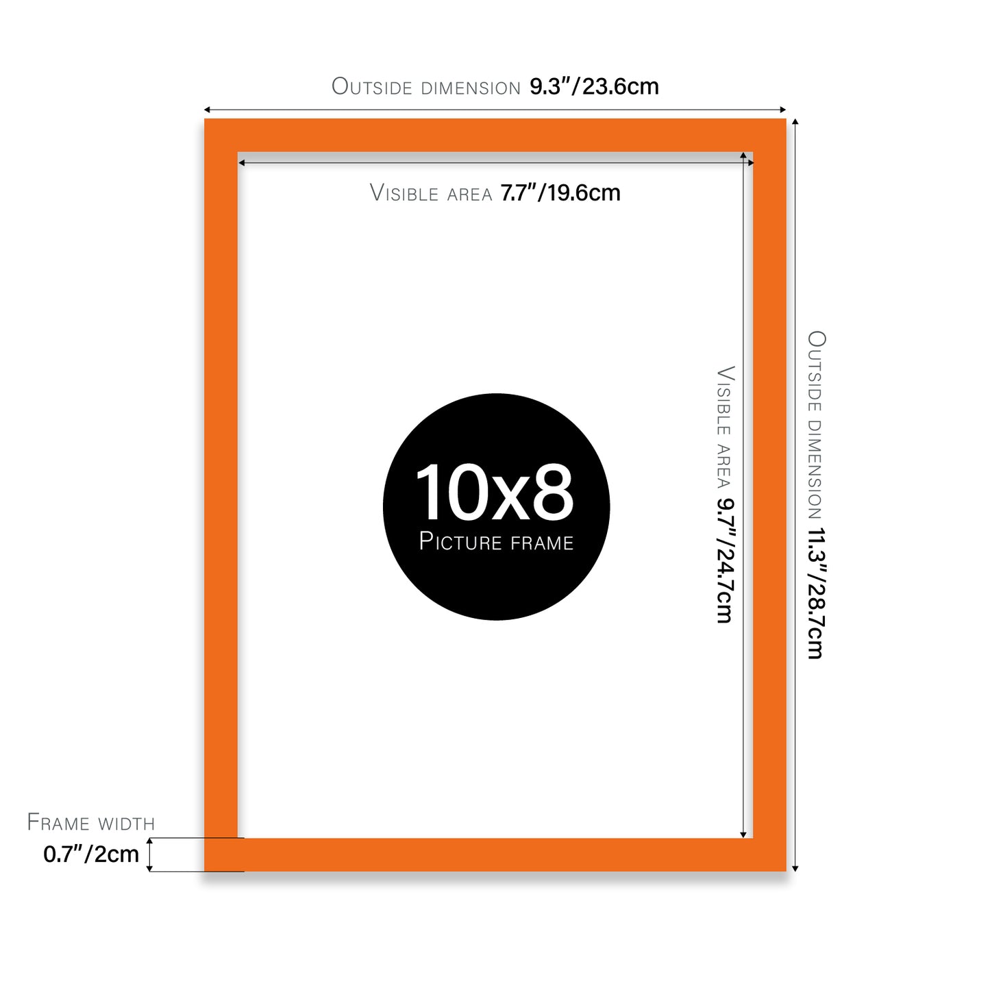 Orange 10x8" bulk frames for resale