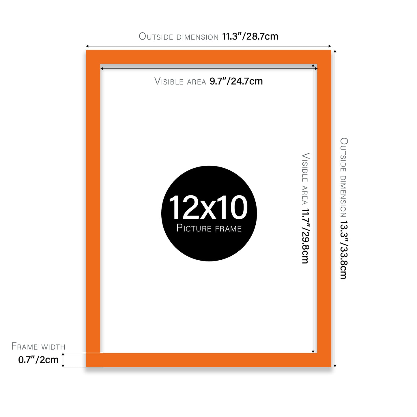 Orange 12x10" affordable wholesale frames for wall art
