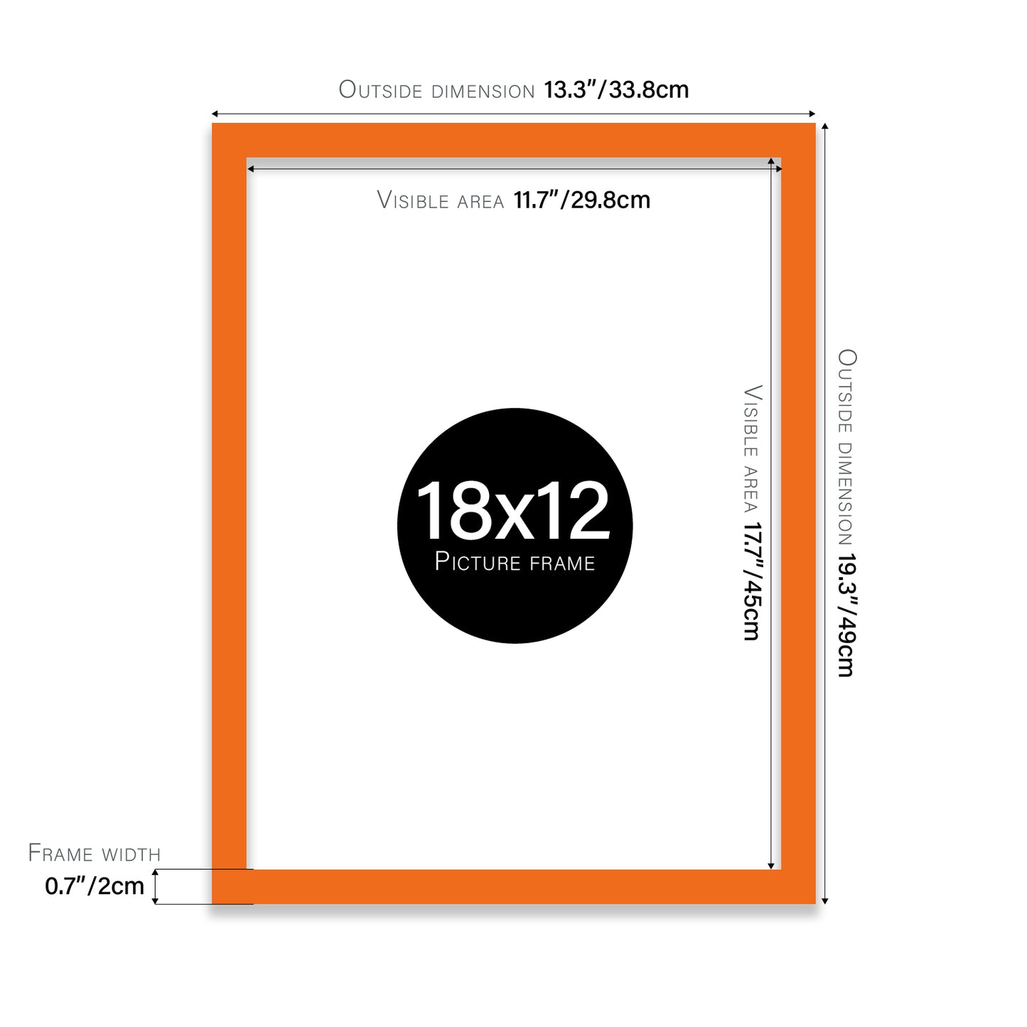 Orange 18x12" Picture Frame b2b