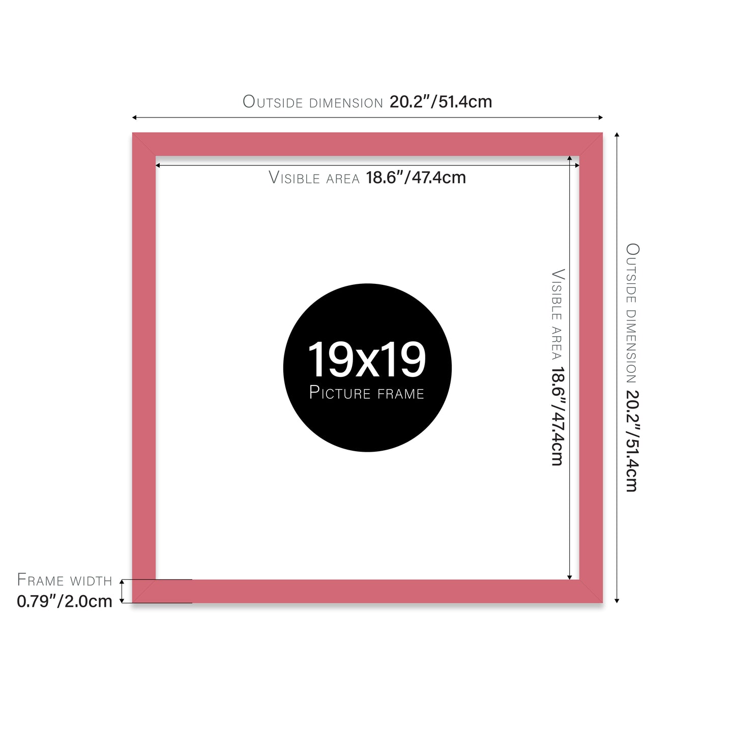 Pink 19x19" Polcore frame bulk buy
