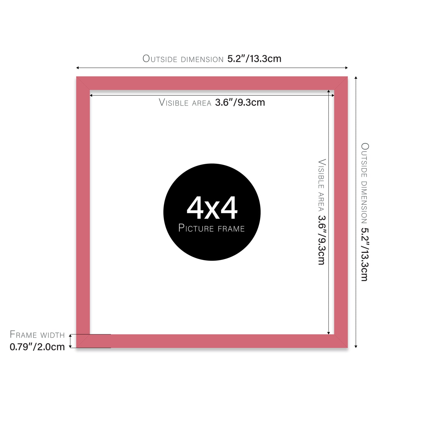 Pink 4x4" modern photo frame for retailers