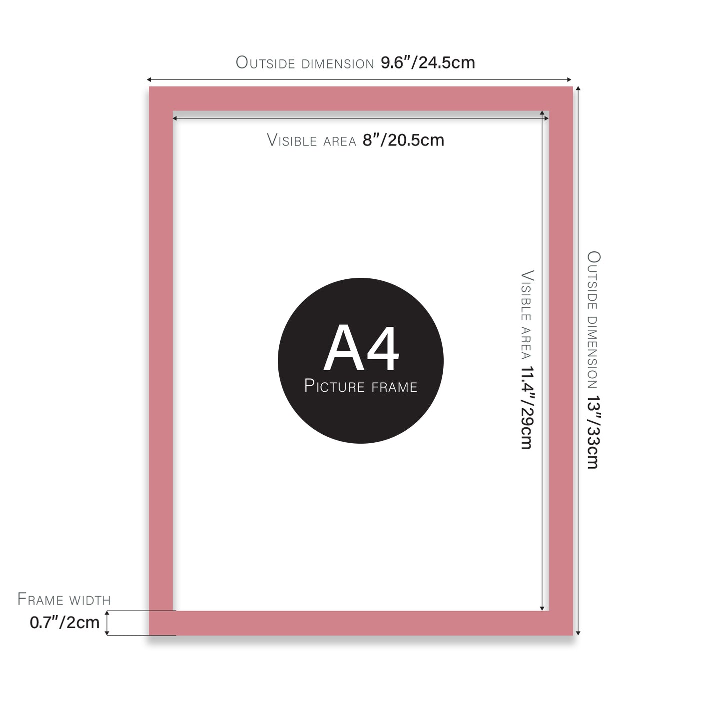 Pink A4 certificate frame wholesale