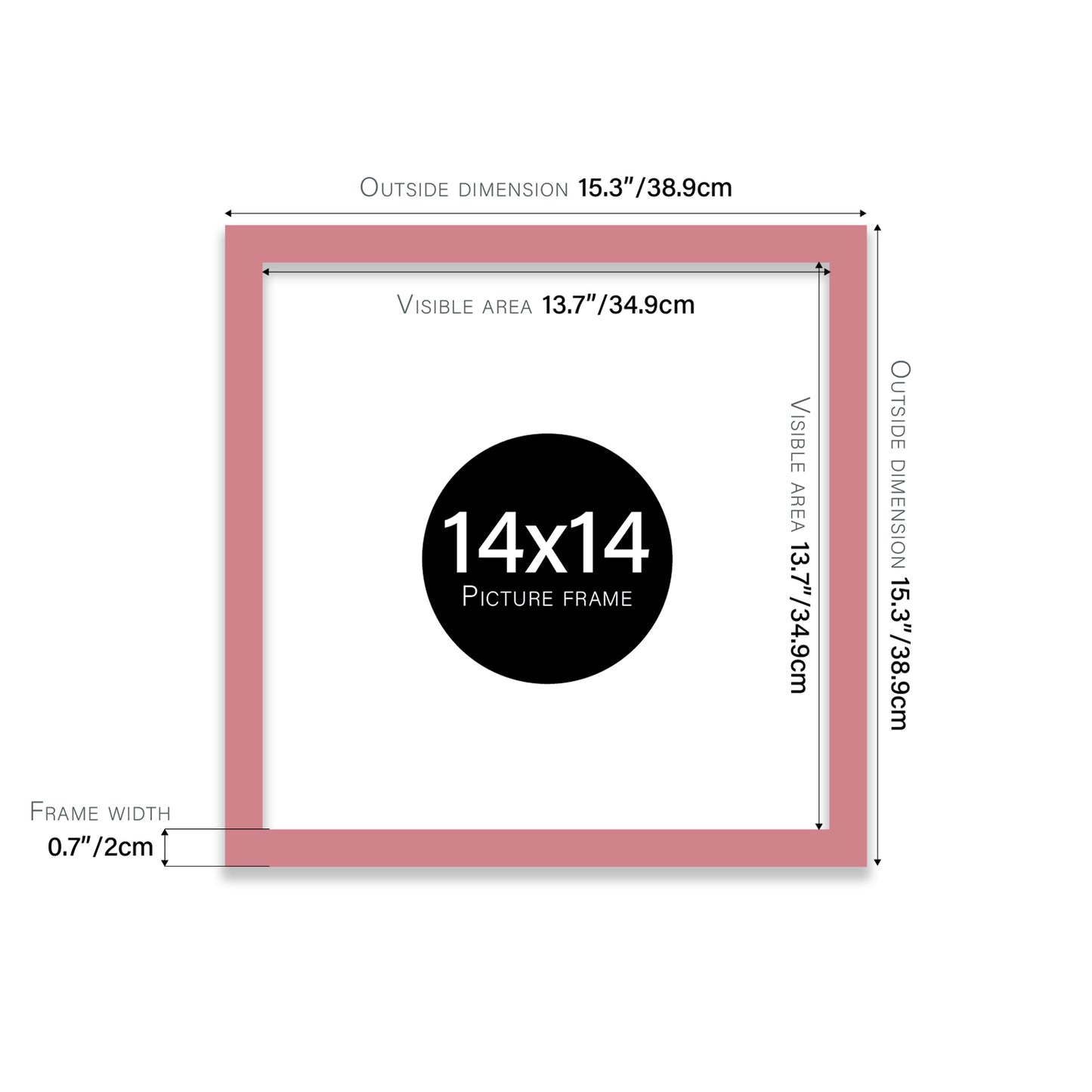 Pink 14x14" bulk photo frames