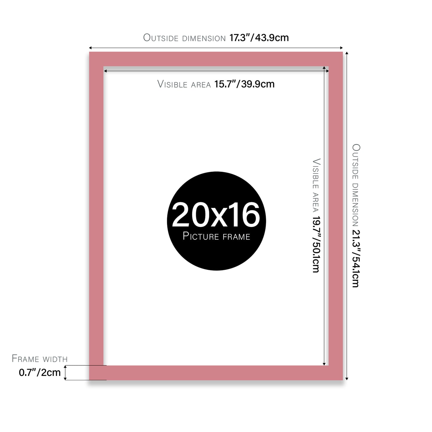 Pink 20x16" bulk photo frames