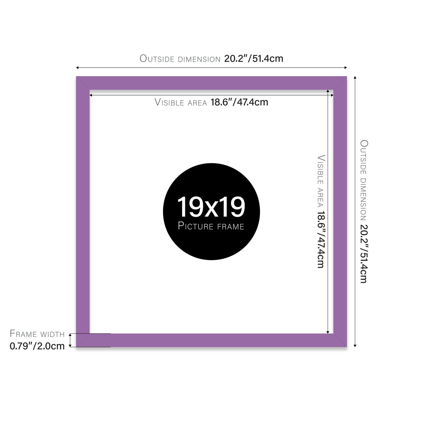 Purple 19x19" Polcore frame bulk buy