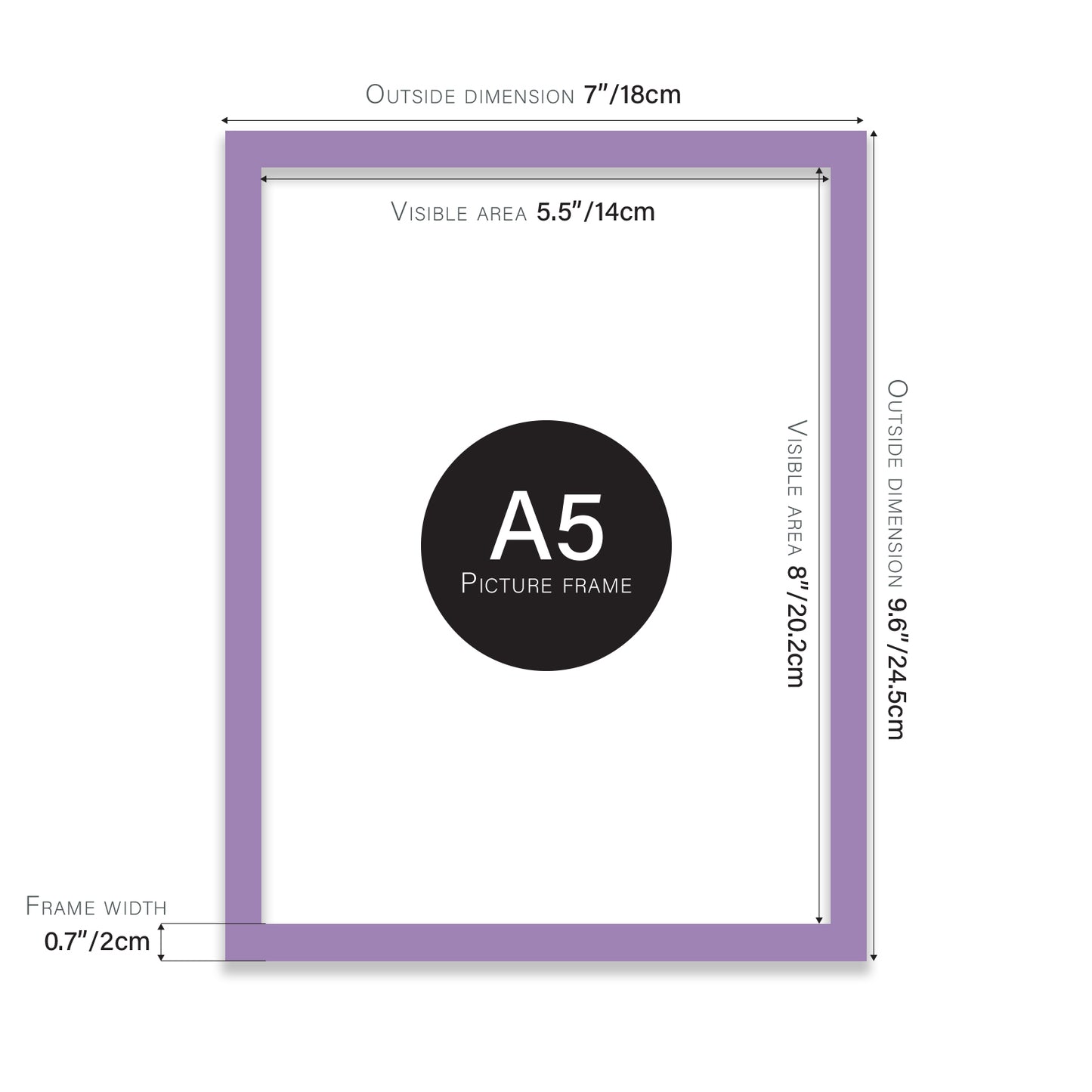 Purple A5 bulk photo frames
