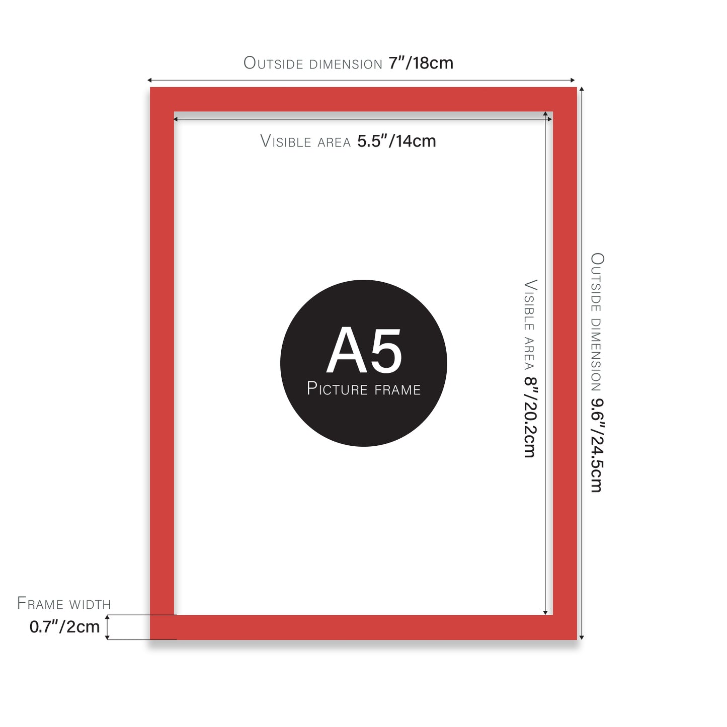 Red A5 bulk photo frames
