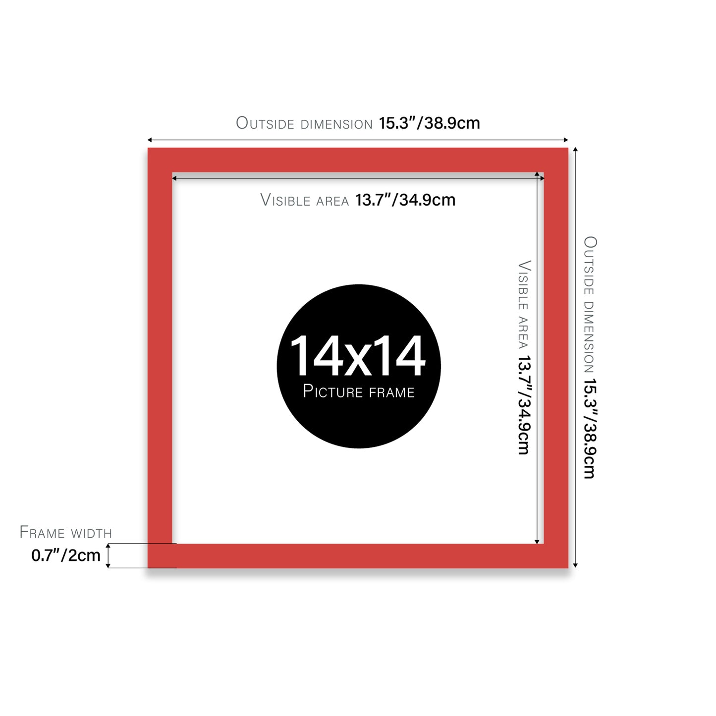 Red 14x14" bulk photo frames