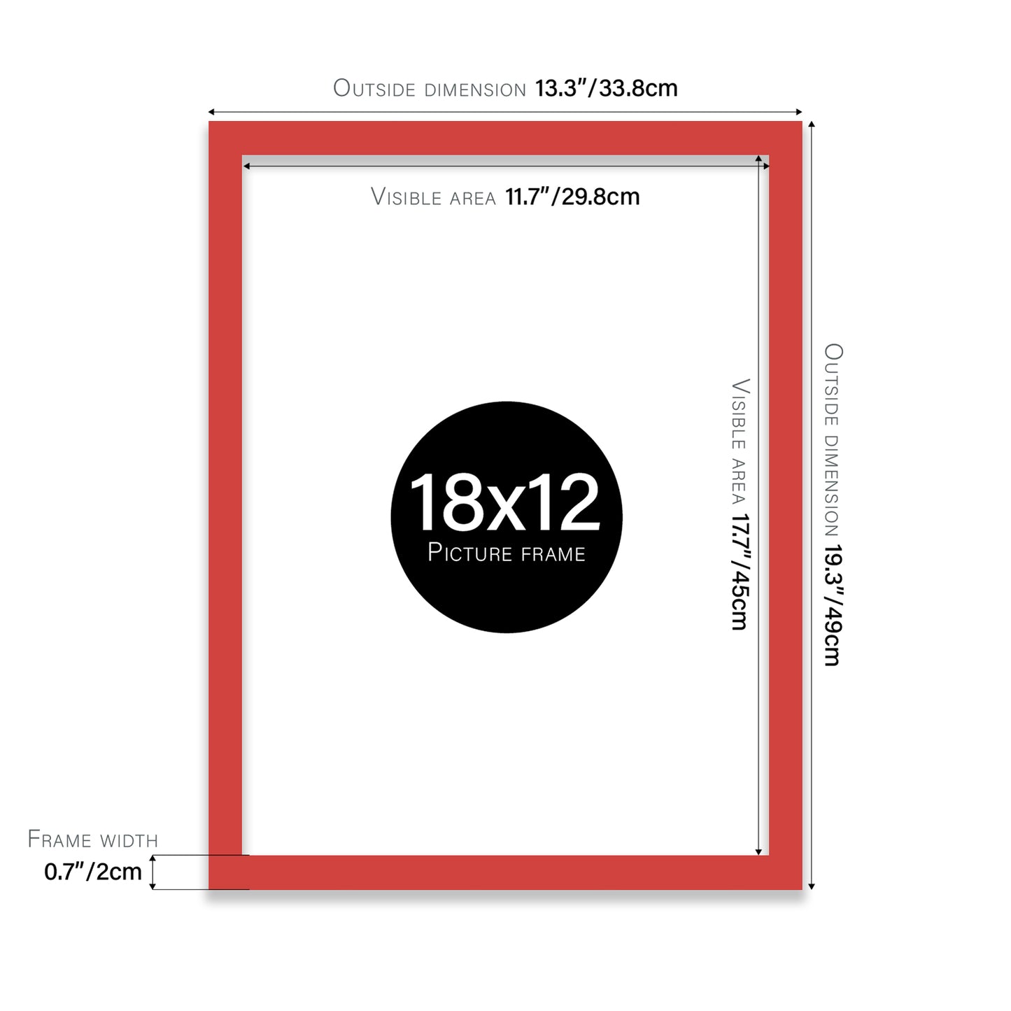 Red 18x12" Picture Frame b2b
