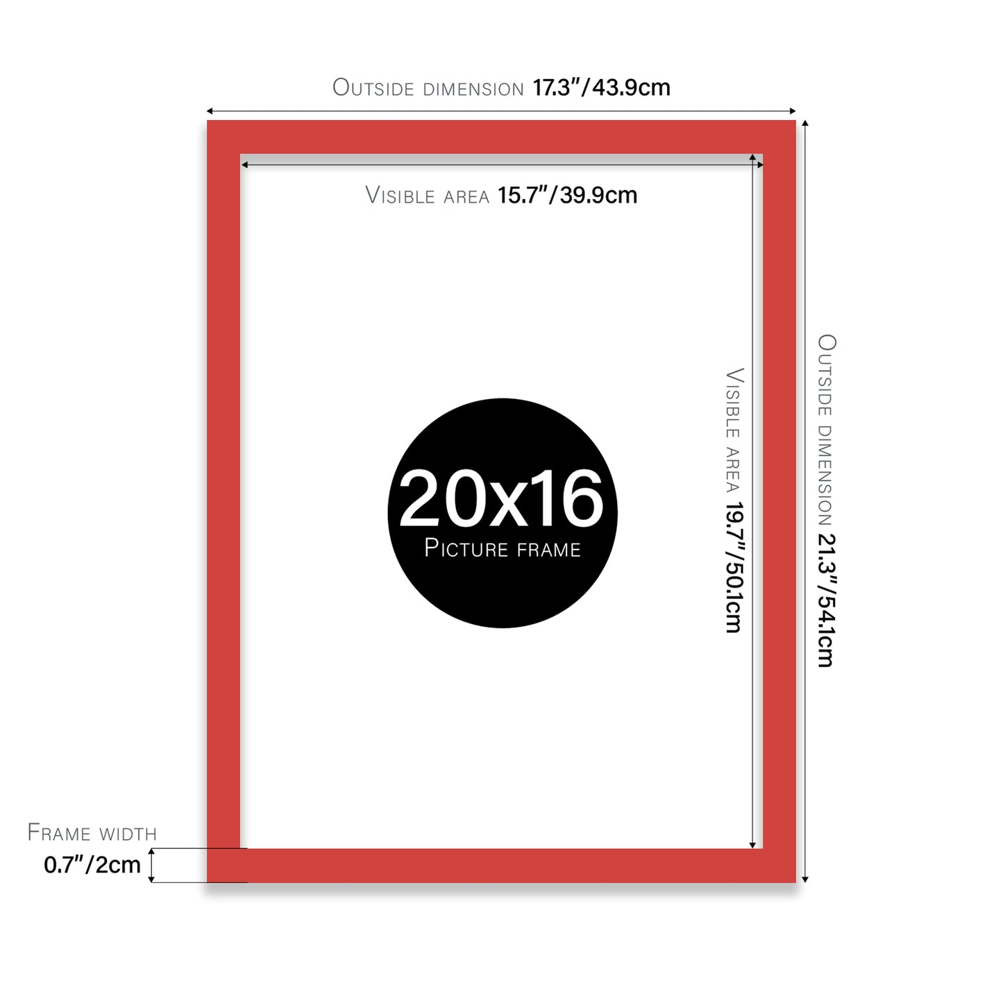 Red 20x16" bulk photo frames
