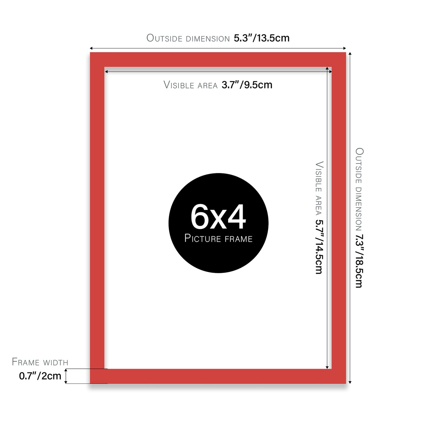 Red 6x4" picture frame for stores