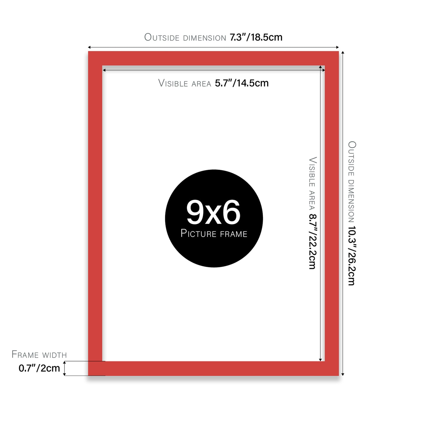 Red 9x6" frame trade supplier