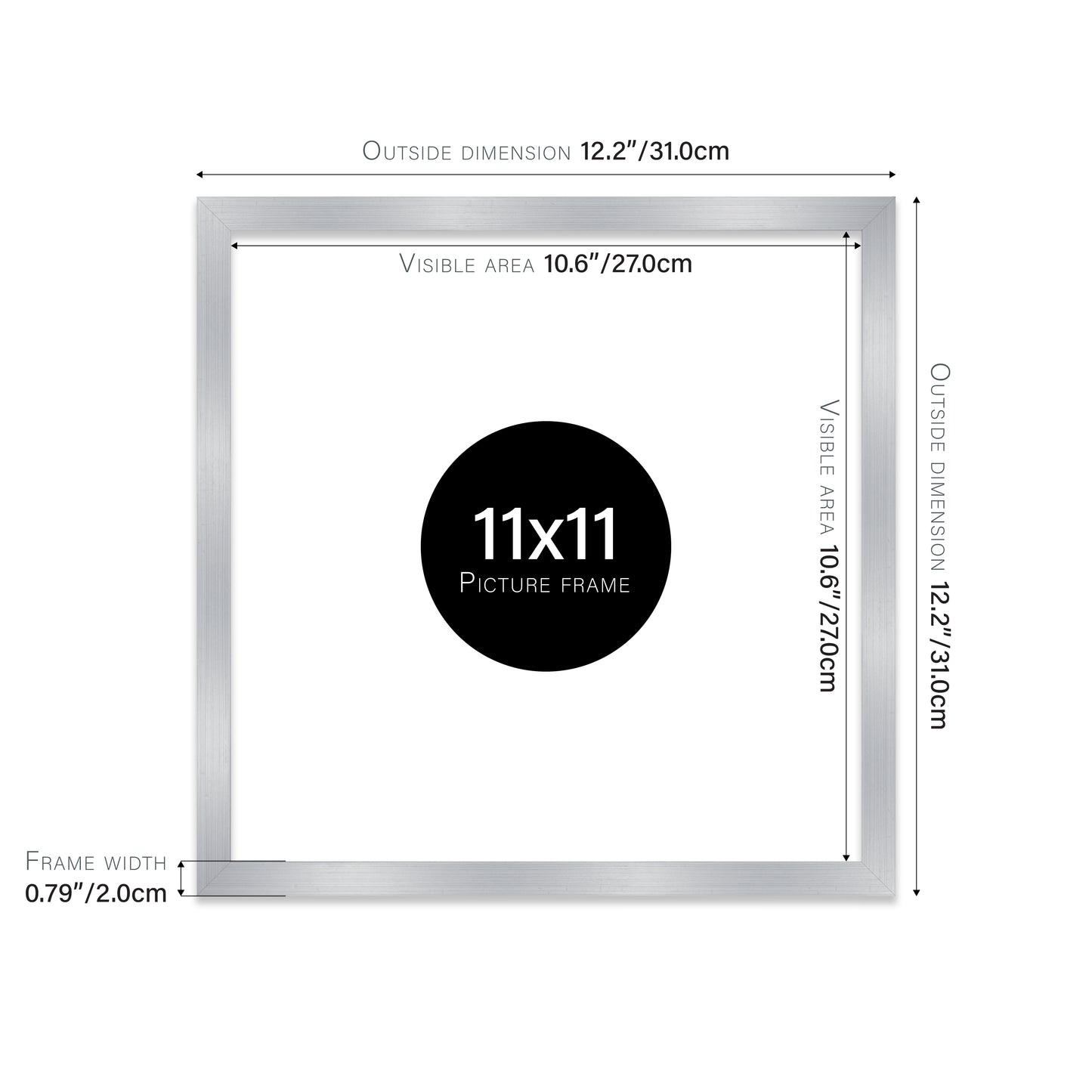 Silver 11x11" trade photo frame distributor UK