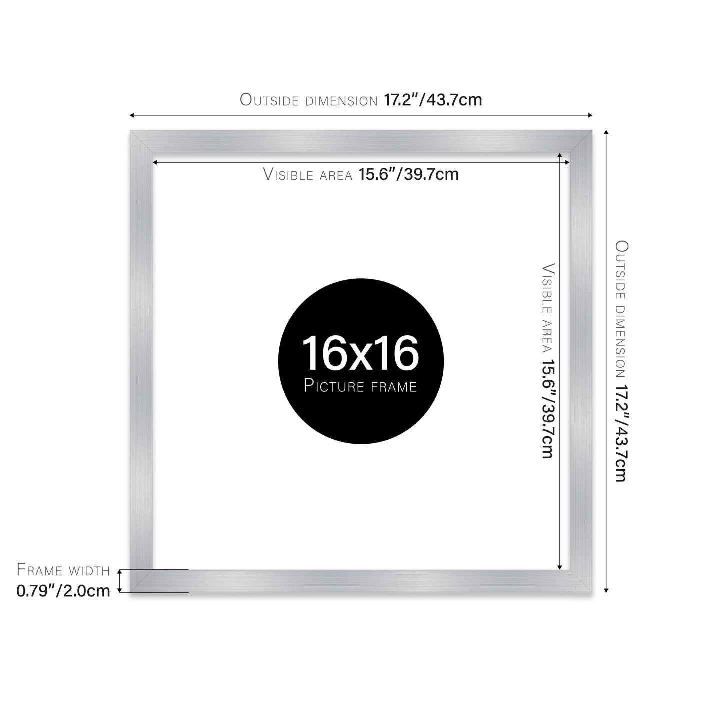Silver 16x16" bulk photo frames