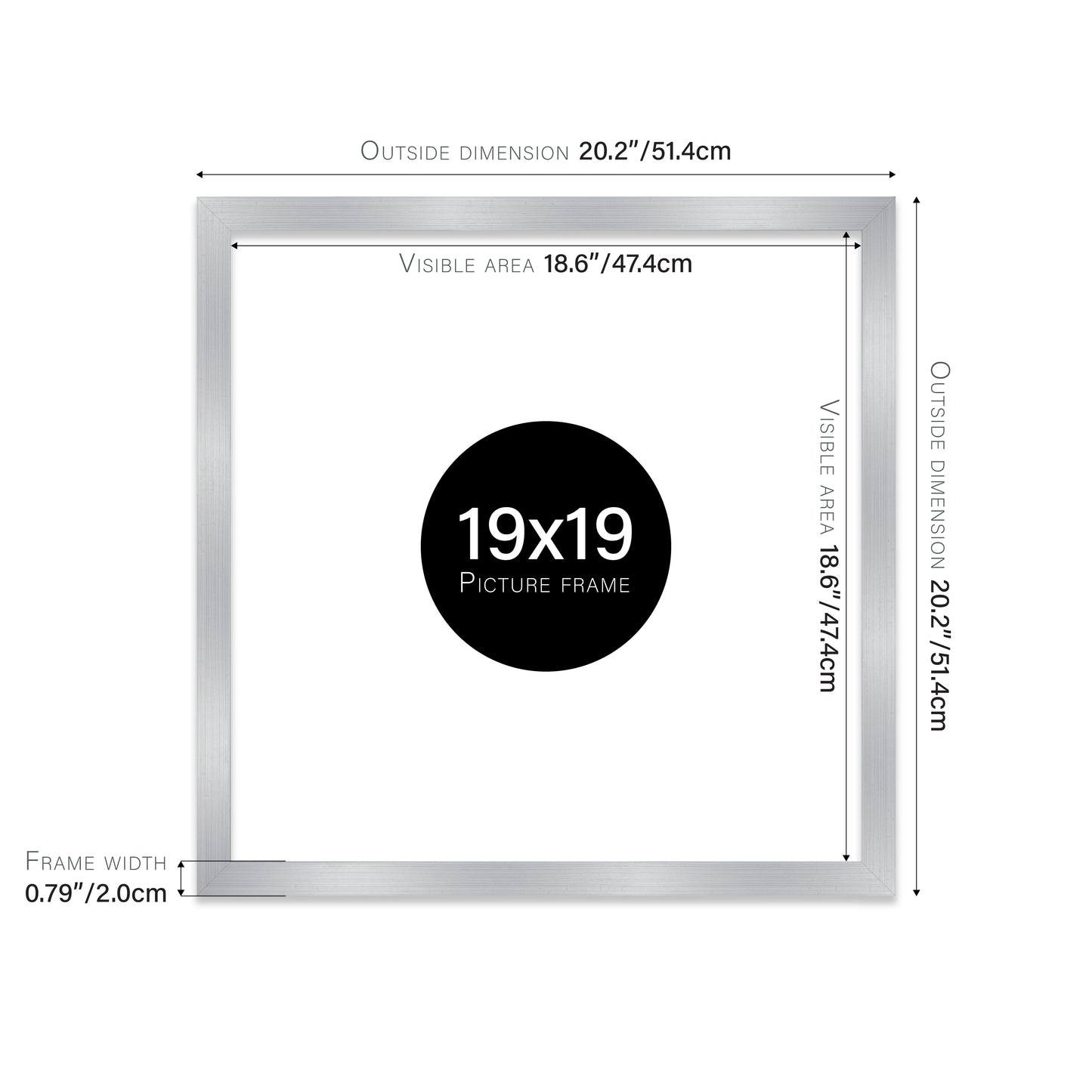 Silver 19x19" Polcore frame bulk buy