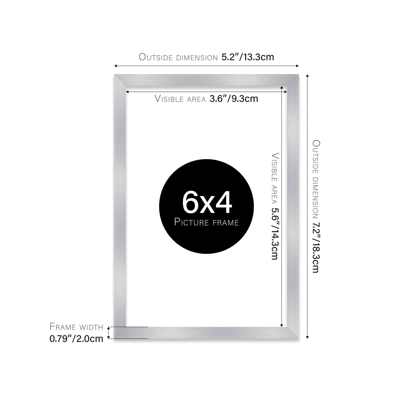Silver 6x4" picture frame for stores